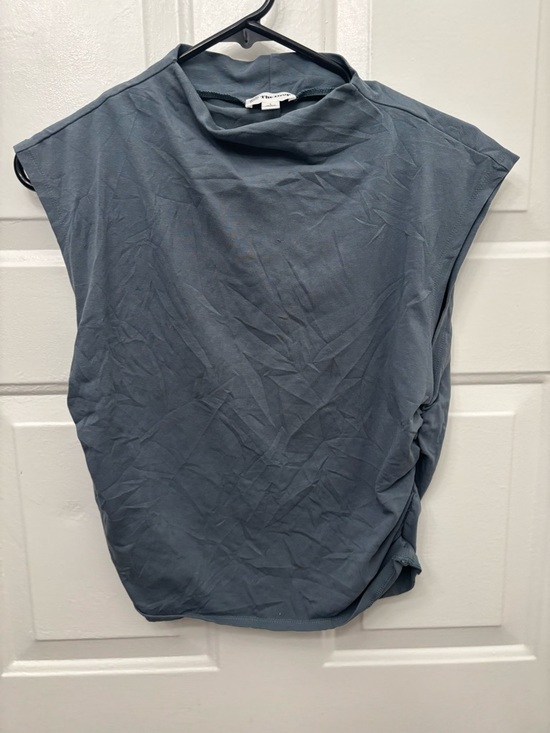 The Drop Tops - Sleeveless Mock Neck Tank Top in Slate Gray